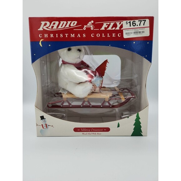 Christmas Radio Flyer Classic ORNAMENT Teddy Bear & Sleigh Holiday Model 113 NIB - Picture 3 of 12